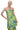 strapless green corset with blue floral print