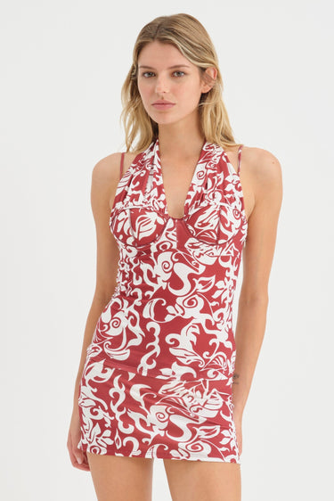 VITTORIA TOP + ELEKTRA SKIRT - RED HAWAIIAN