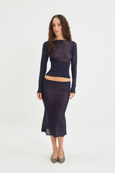 EMILY TOP + AIMEE SKIRT - NAVY