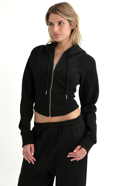 SADIE CORSET HOODIE - BLACK – Miaou