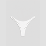 white bandeau bikini bottom with looped stitching detail