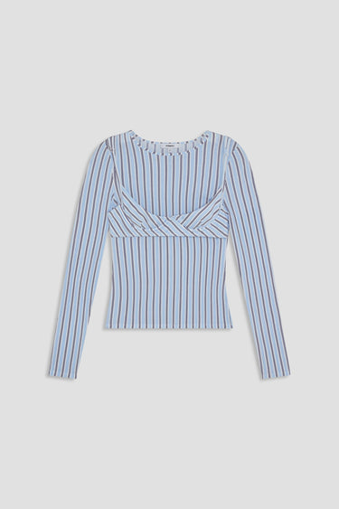 CARA TOP - BABY BLUE STRIPE