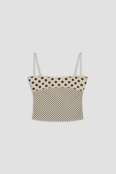 STELLA TANK - NUDE POLKA DOT