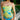 strapless green corset with blue floral print