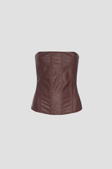 LIBRA CORSET - BROWN VEGAN LEATHER
