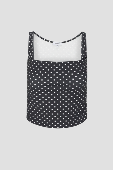 LUNA TOP - BLACK AND WHITE POLKA DOT