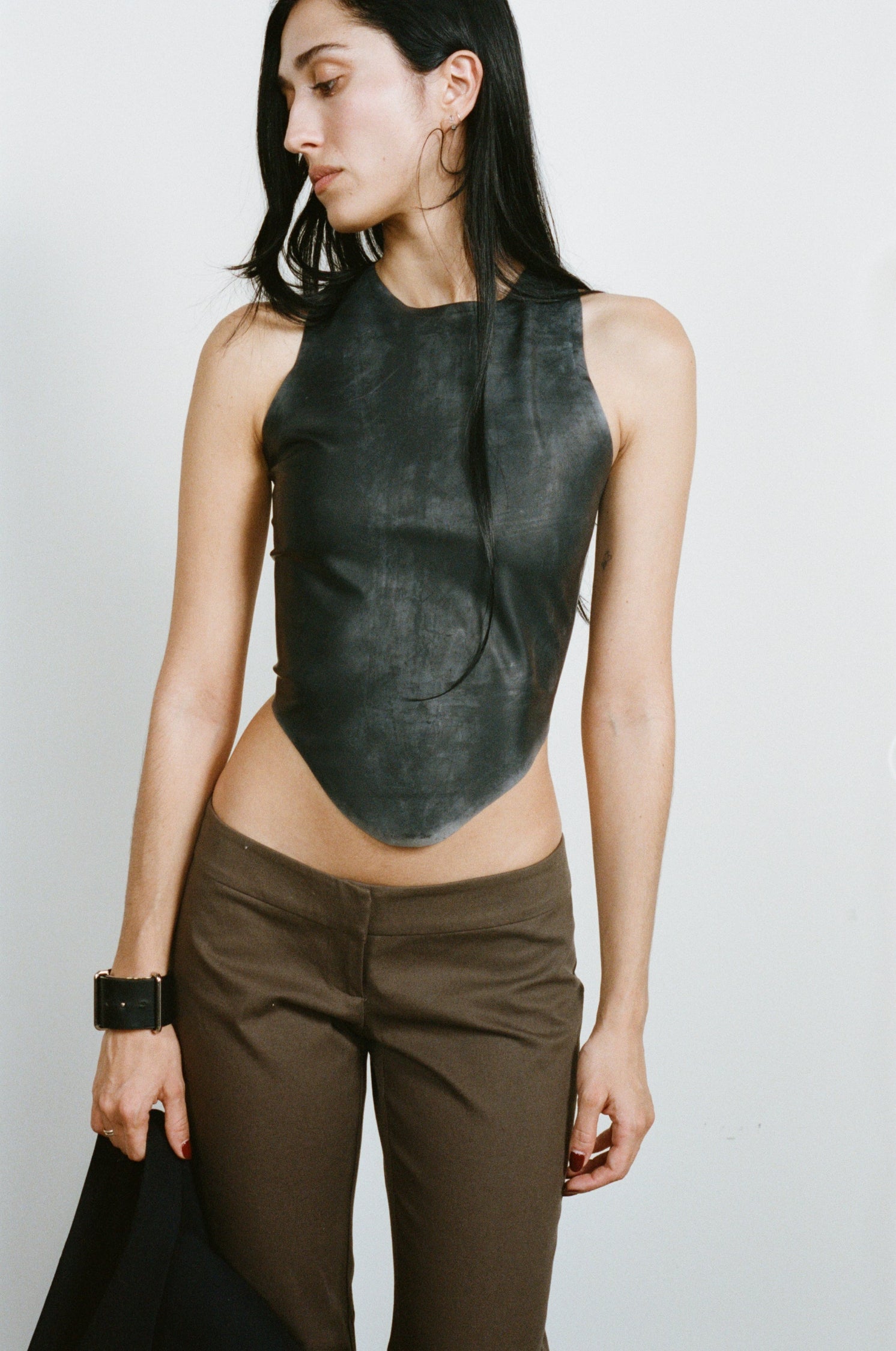 Miaou JINX TANK - BLACK LATEX