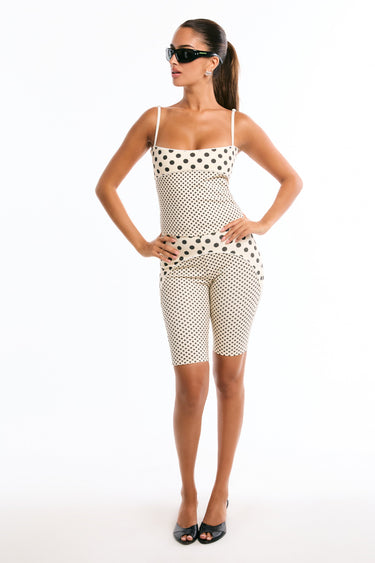 STELLA TANK + JANE CAPRI - NUDE POLKA DOT
