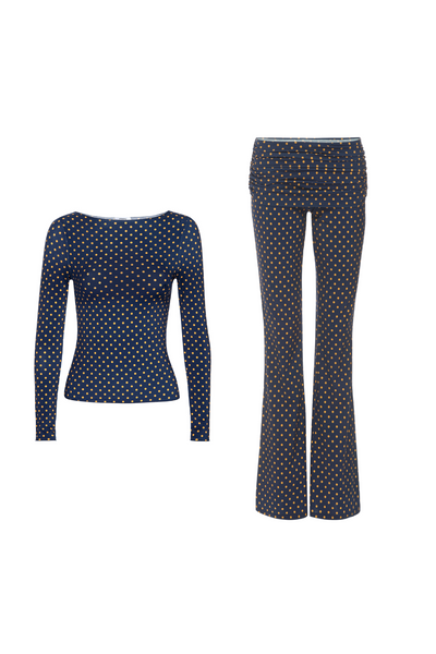 niana flocky dot pants dress　M We LOVE seeing the return of polka dots this season! This