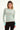nude-and-turquoise striped long sleeve knit sweater with turquoise cuffs